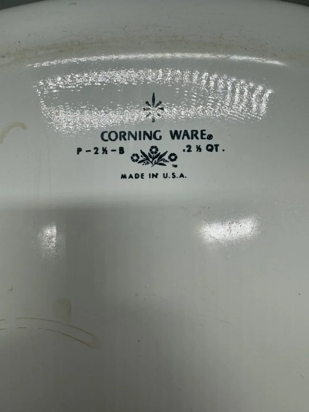 Corning Ware 2 1/2 Qt Casserole Dish Blue Cornflower Pattern Made In USA READ